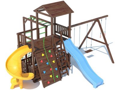 Деревянная детская площадка серия В6 модель 3