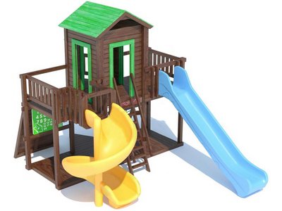 Деревянная детская площадка серия E модель 1