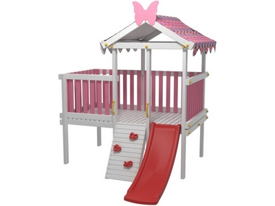 Детский игровой комплекс для квартиры Мансарда 7 Розовый